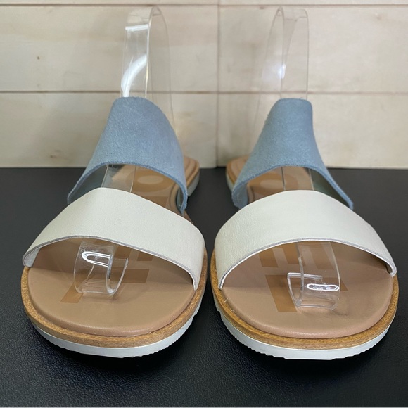 Sorel Ella 2 Slide Sandals Women's Size 7 Shoes Blue White Leather NL4662-461 - Picture 5 of 10